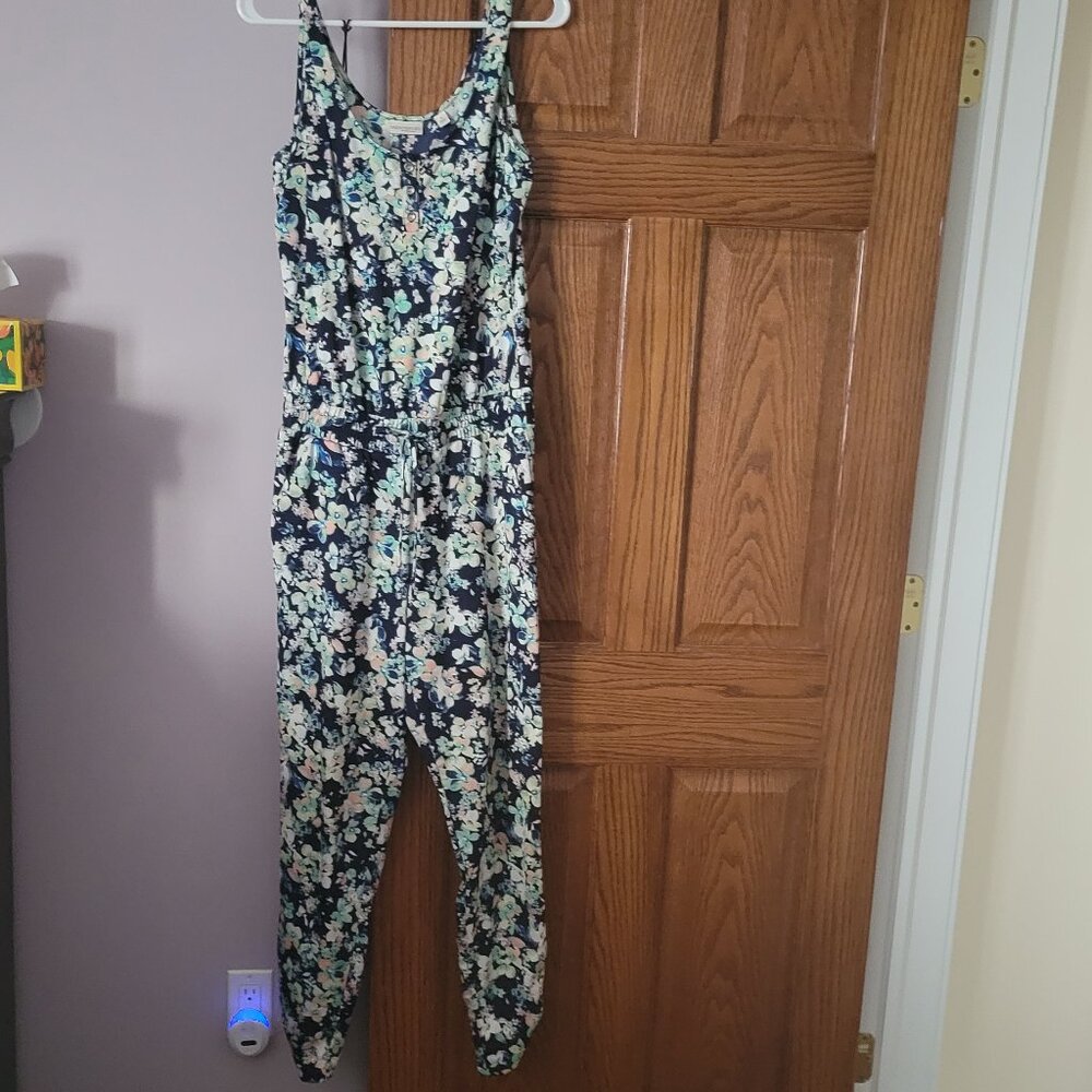 Satin floral jumpsuit